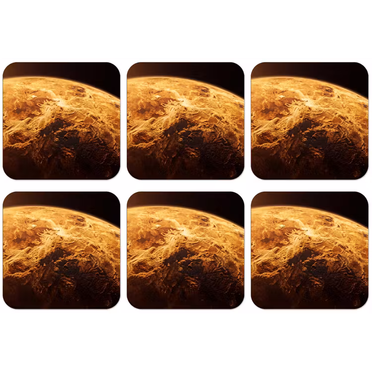 Untersetzer - Planet – Weltraum – Orange - Planeet - Ruimte - Oranje onderzetter kurk middel