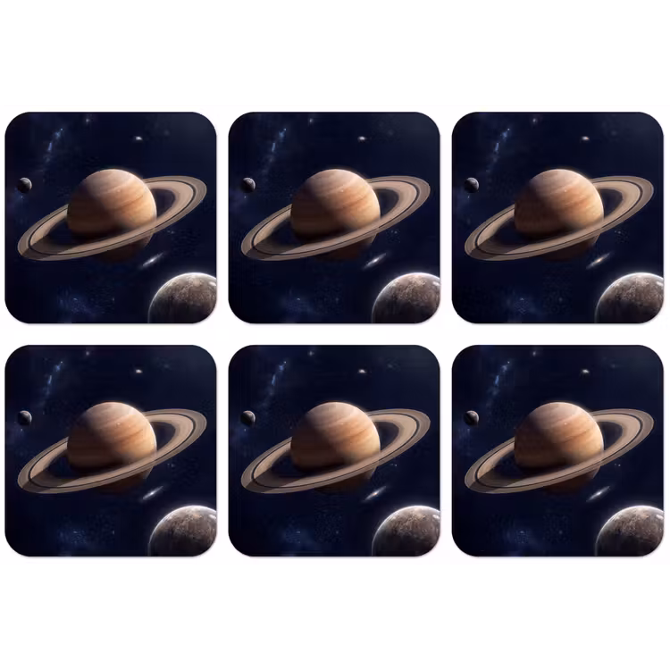 Planeten - Saturnus - Ruimte onderzetter kurk middel -zkaufland3dotto