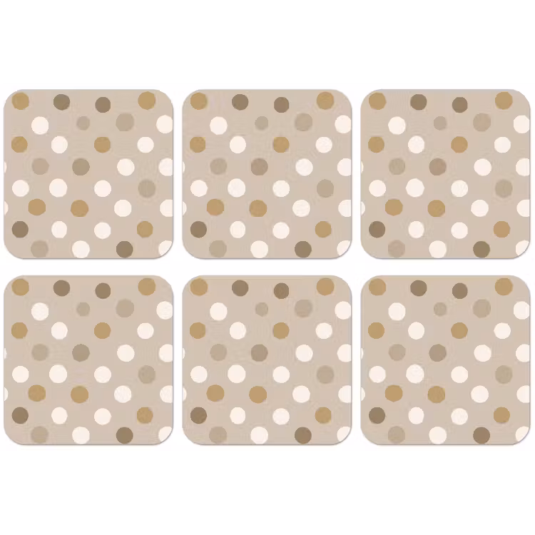 Polka - Dots - Beige onderzetter kurk middel 366 -zkaufland3dotto