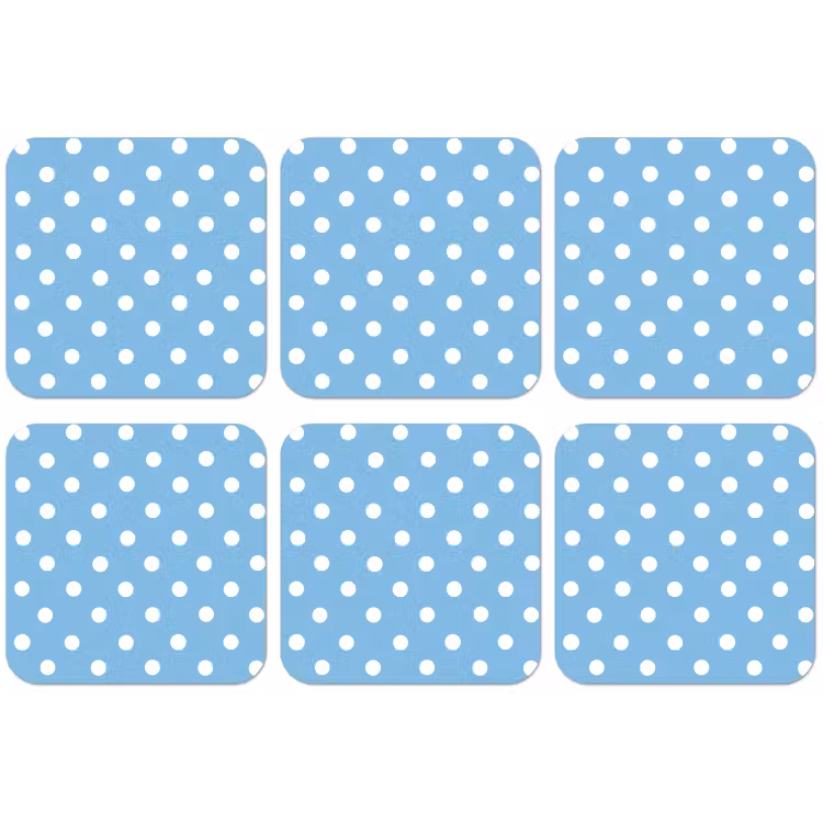 Polka - Dots - Blauw onderzetter kurk middel 366 -zkaufland3dotto
