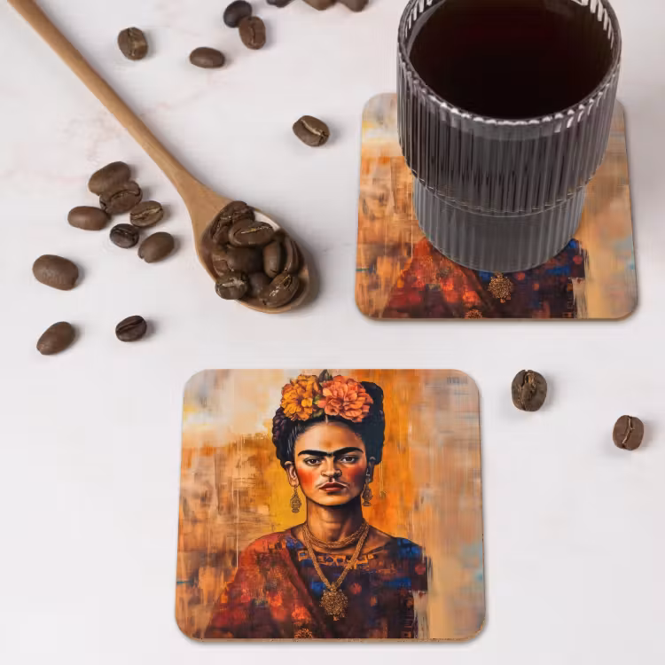 Portret - Sieraden - Schilderachtig onderzetter kurk middel -sfeer2