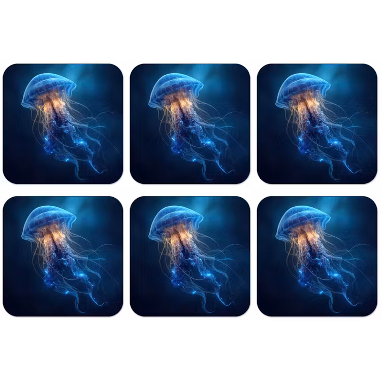 Kwal - Lichtgevend - Tentakels - Blauw onderzetter kurk middel -zkaufland3dotto