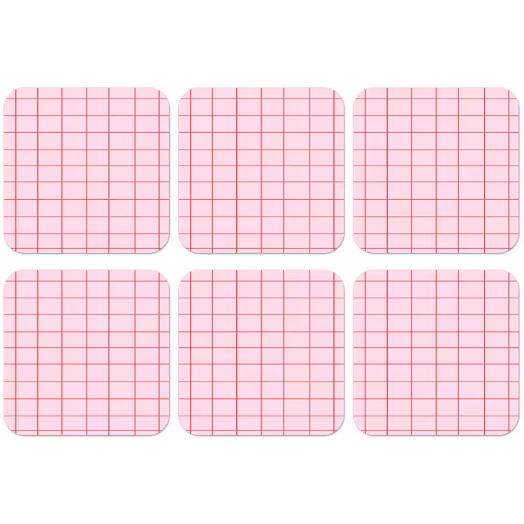 Raster - Patroon - Roze onderzetter kurk middel 366 -zkaufland3dotto