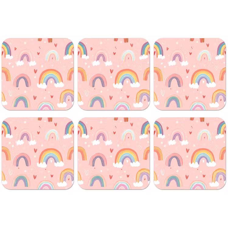 Regenboog - Patroon - Pastel onderzetter kurk middel -zkaufland3dotto