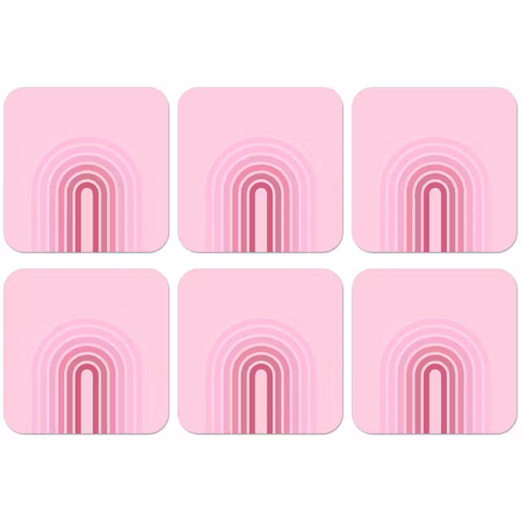 Regenboog - Roze - Abstract - Modern - Minimalistisch onderzetter kurk middel -zkaufland3dotto