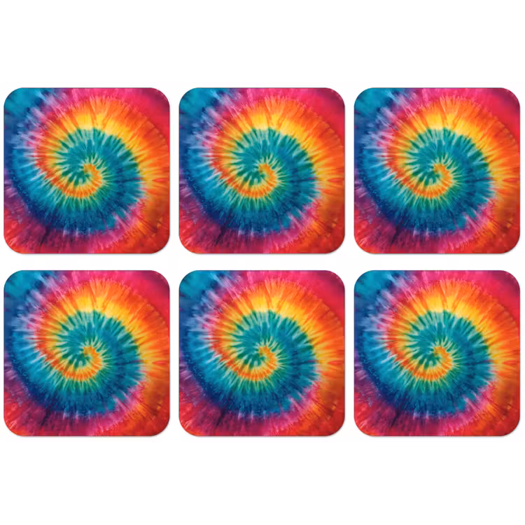 Regenboogkleuren - Tie dye - onderzetter kurk middel -zkaufland3dotto