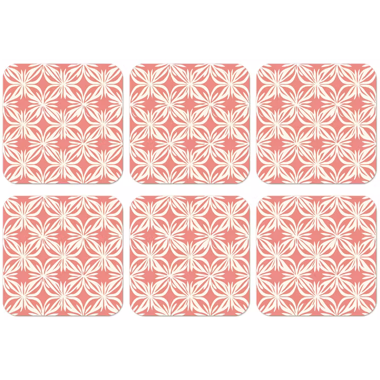 Roze - Bloemenmotief - Wit - Modern onderzetter kurk middel 366 -zkaufland3dotto