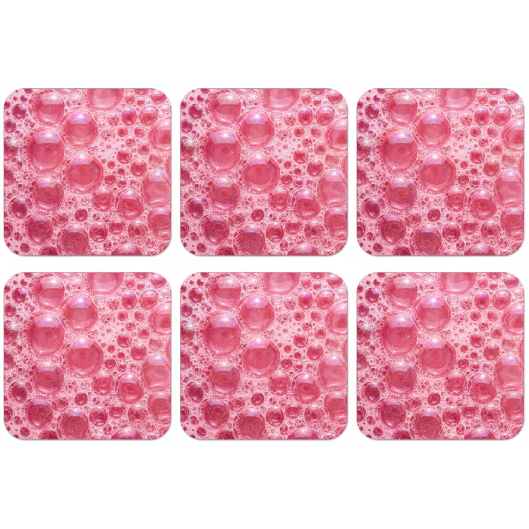 Roze - Schuim - Bubbels onderzetter kurk middel -zkaufland3dotto
