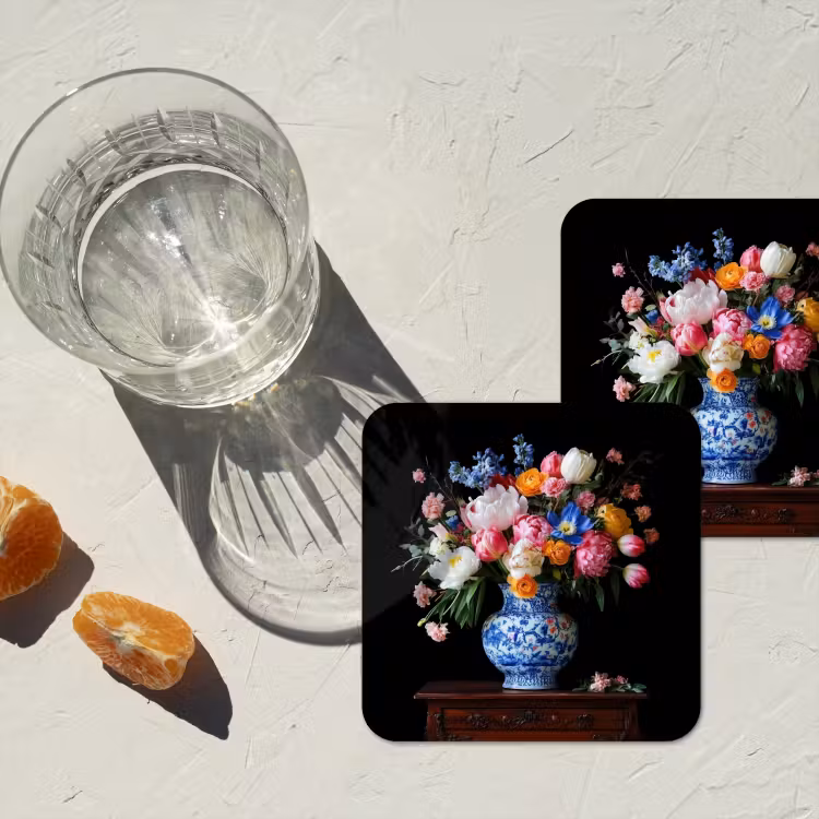 Rozen - Bloemen - Vaas - Boeket onderzetter kurk middel -sfeer4