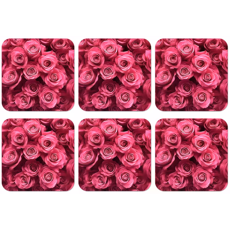 Rozen - Pink - Bloem onderzetter kurk middel -zkaufland3dotto