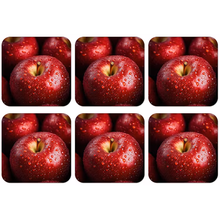 Rood - Appels - Fruit onderzetter kurk middel -zkaufland3dotto