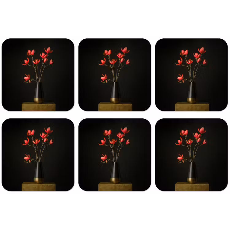 Rode - Bloemen - Vaas onderzetter kurk middel -zkaufland3dotto