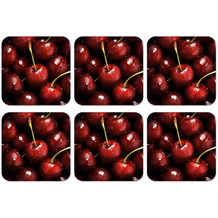 Rood - Fruit - Kersen onderzetter kurk middel -zkaufland3dotto