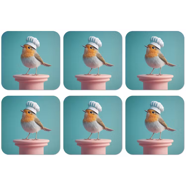 Roodborstje - Vogel - Koksmuts - Sokkel onderzetter kurk middel -zkaufland3dotto