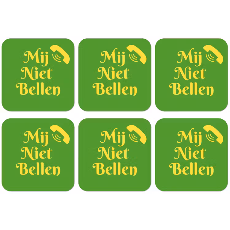 Mij niet bellen - Telefoon - Groen onderzetter kurk middel -zkaufland3dotto