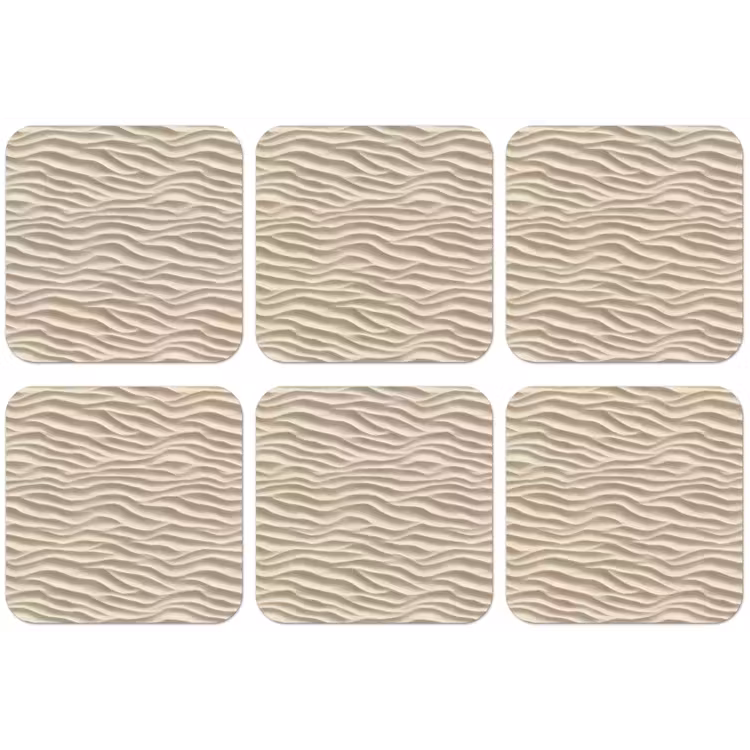 Zand - Golven - Beige onderzetter kurk middel 366 -zkaufland3dotto