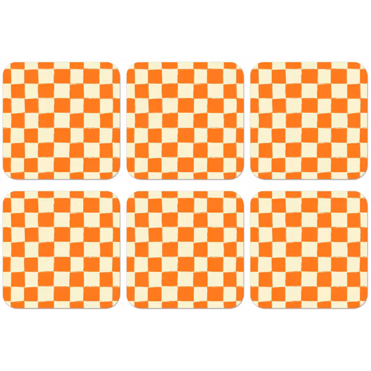 Schaak - Patroon - Oranje onderzetter kurk middel 366 -zkaufland3dotto