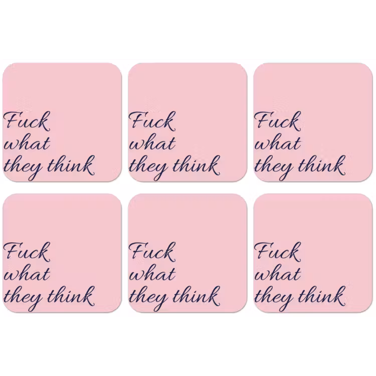 Fuck what they think - Roze - Minimalistisch onderzetter kurk middel -zkaufland3dotto