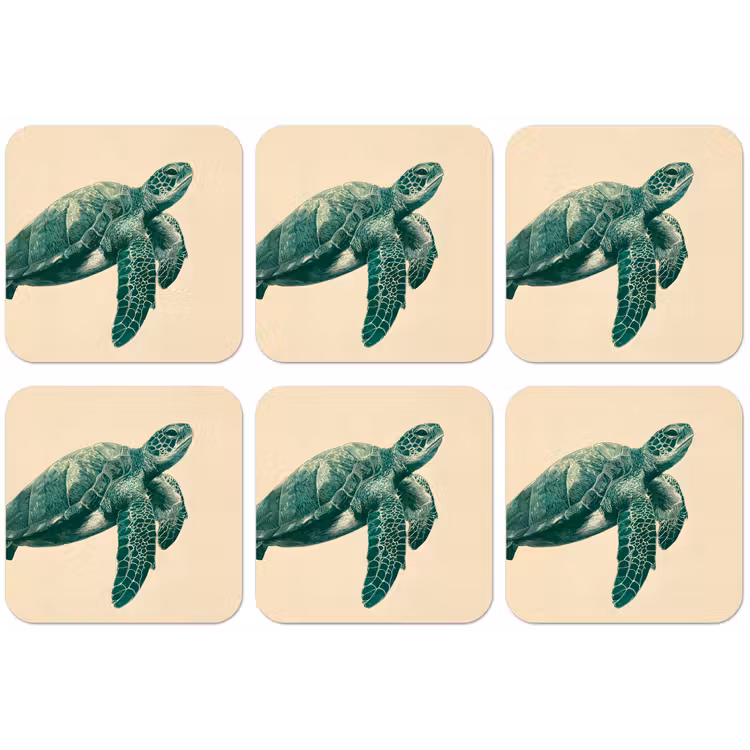 Schildpad - Sierlijk - Groen - Schild onderzetter kurk middel -zkaufland3dotto