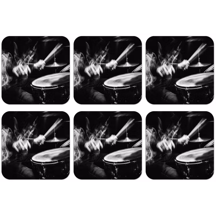 Drummer - Zwart - Drumstel onderzetter kurk middel -zkaufland3dotto