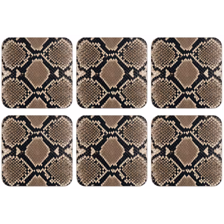 Slangenprint - Python - Bruin onderzetter kurk middel -zkaufland3dotto