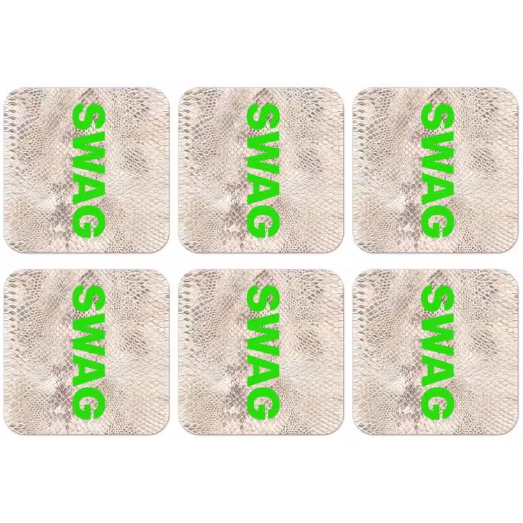 Slangenprint - SWAG - Neon - Groen onderzetter kurk middel -zkaufland3dotto