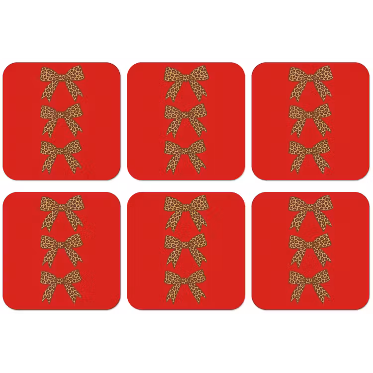 Strikken - Panterprint - Rood onderzetter kurk middel -zkaufland3dotto