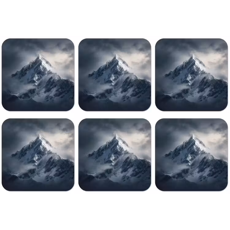 Sneeuw - Berg - Wolken onderzetter kurk middel -zkaufland3dotto