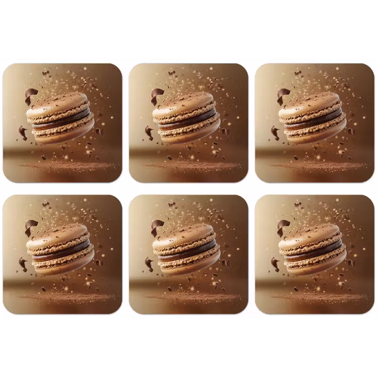 Chocolade - Macarons - Eten - Snoep onderzetter kurk middel -zkaufland3dotto