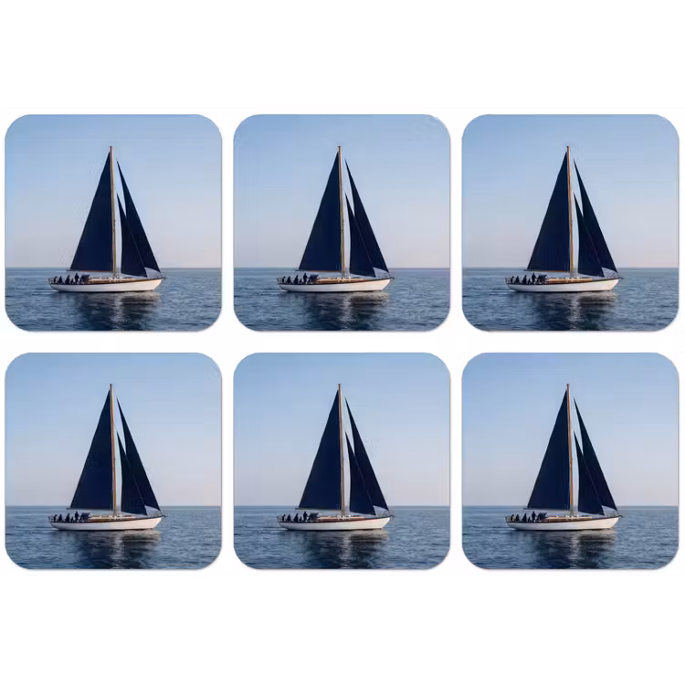 Zeilboot - Zee - Blauw onderzetter kurk middel -zkaufland3dotto