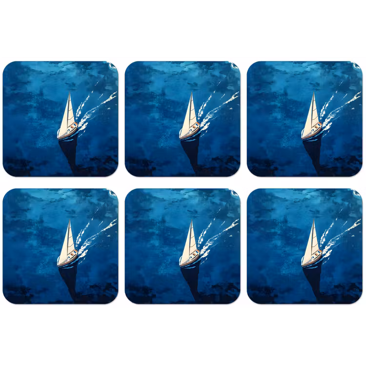 Zeilboot - Water - Abstract - Schaduw onderzetter kurk middel -zkaufland3dotto