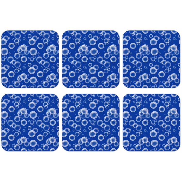 Bubbels - Patroon - Blauw onderzetter kurk middel -zkaufland3dotto