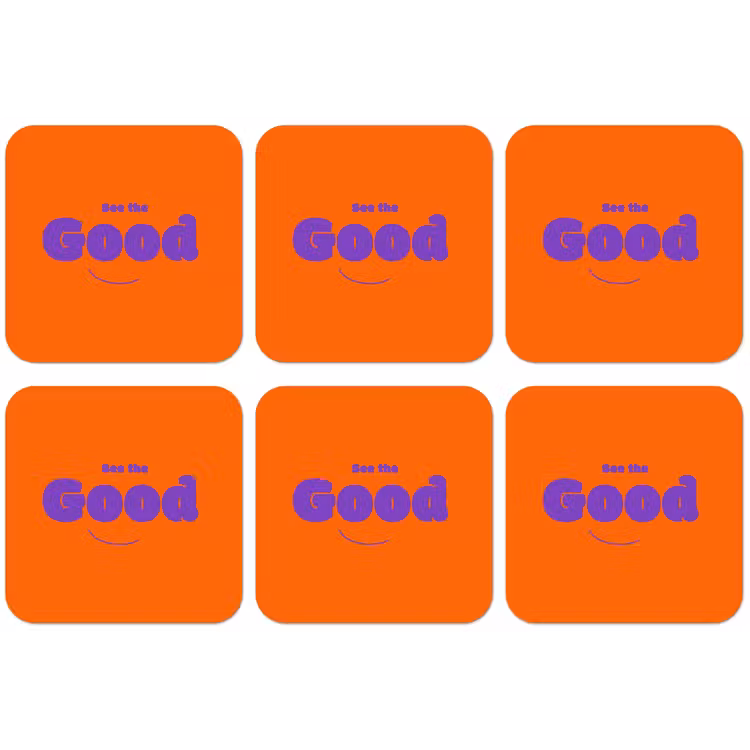 See the good - Paars - Oranje - Smiley onderzetter kurk middel -zkaufland3dotto