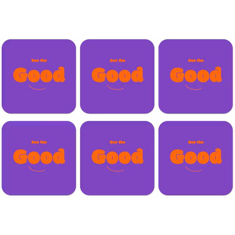See the good - Oranje - Paars - Smiley onderzetter kurk middel -zkaufland3dotto