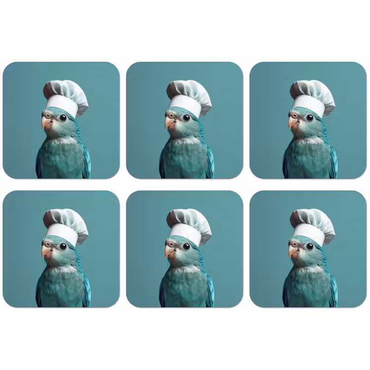 Parkiet - Vogel - Koksmuts - Cute onderzetter kurk middel -zkaufland3dotto