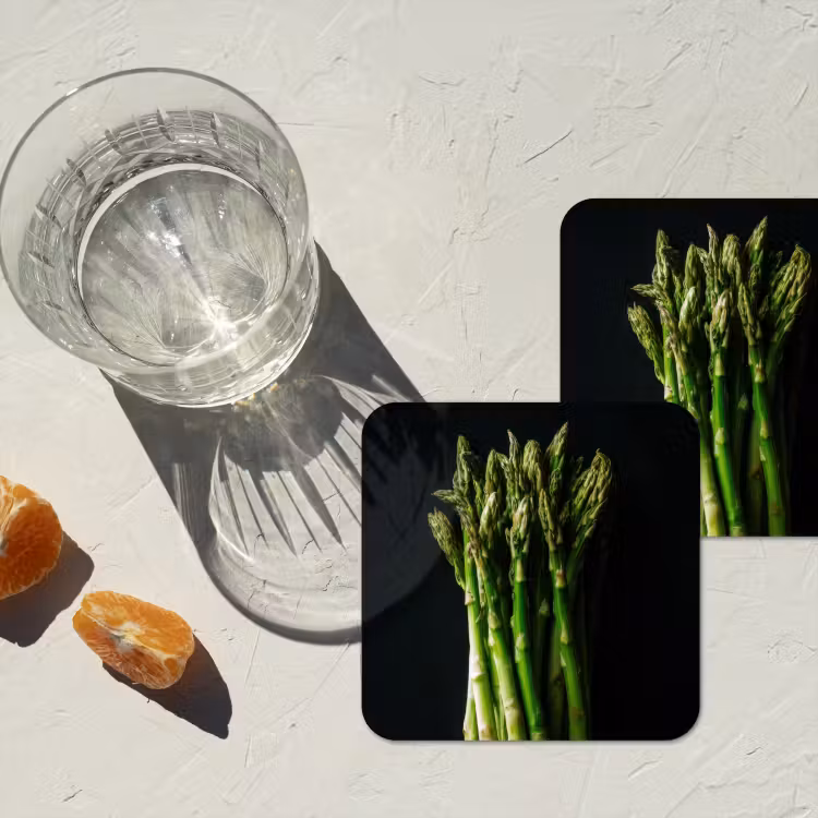 Asperges - Felgroen onderzetter kurk middel -sfeer4