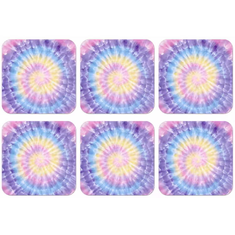 Spiraal - Tie dye - Pasteltinten onderzetter kurk middel -zkaufland3dotto