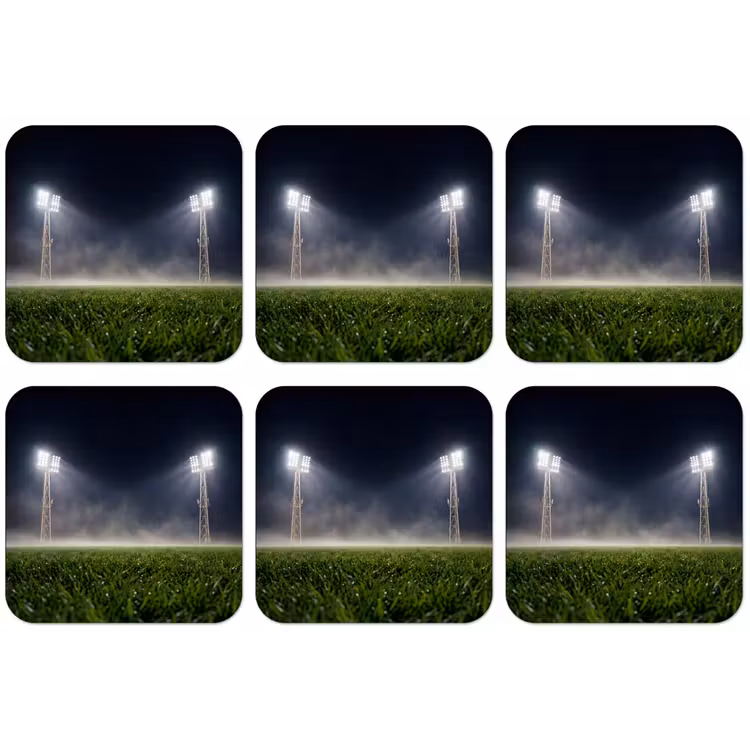 Stadion - Lichtmast - Sport - Nacht onderzetter kurk middel -zkaufland3dotto