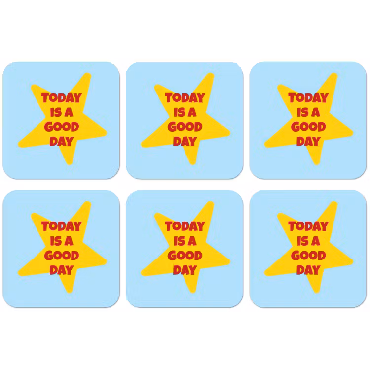 Ster - Today is a good day - Blauw onderzetter kurk middel -zkaufland3dotto