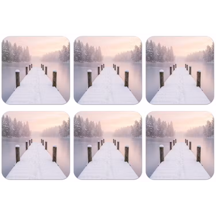 Steiger - Meer - Mist - Winter - Serene onderzetter kurk middel -zkaufland3dotto