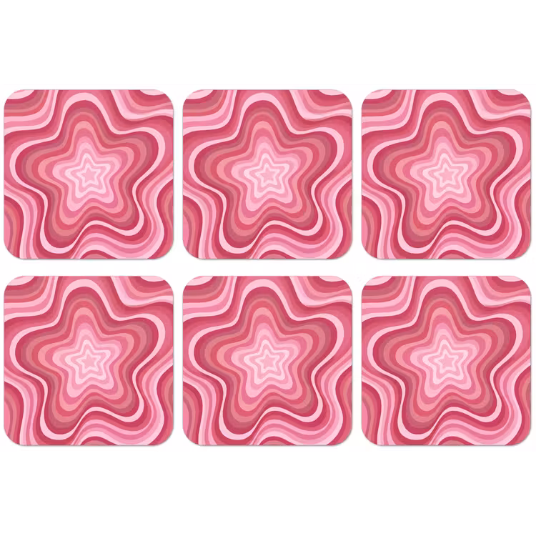 Ster - Golvend - Abstract - Roze onderzetter kurk middel -zkaufland3dotto