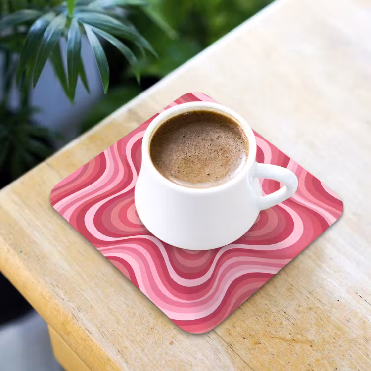 Ster - Golvend - Abstract - Roze onderzetter kurk middel -sfeer5
