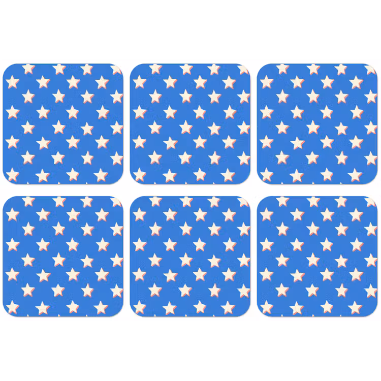 Sterren - Patroon - Blauw onderzetter kurk middel 366 -zkaufland3dotto