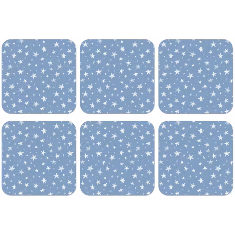Sterretjes - Patroon - Blauw onderzetter kurk middel 366 -zkaufland3dotto