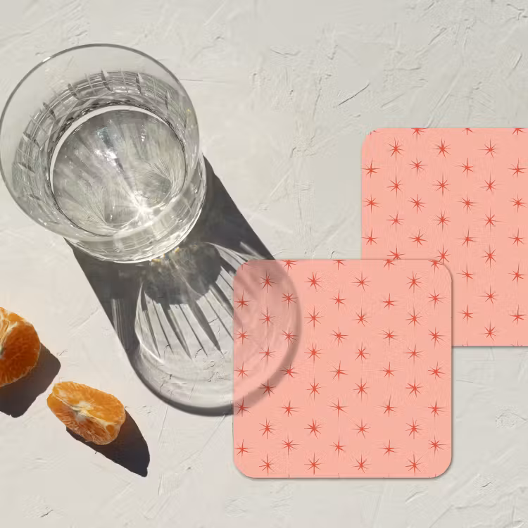 Sterretjes - Patroon - Oranje onderzetter kurk middel 366 -sfeer4
