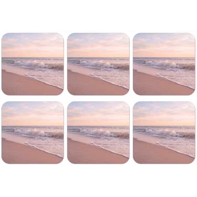 Strand - Zee - Golven - Natuur - Zonsondergang onderzetter kurk middel -zkaufland3dotto