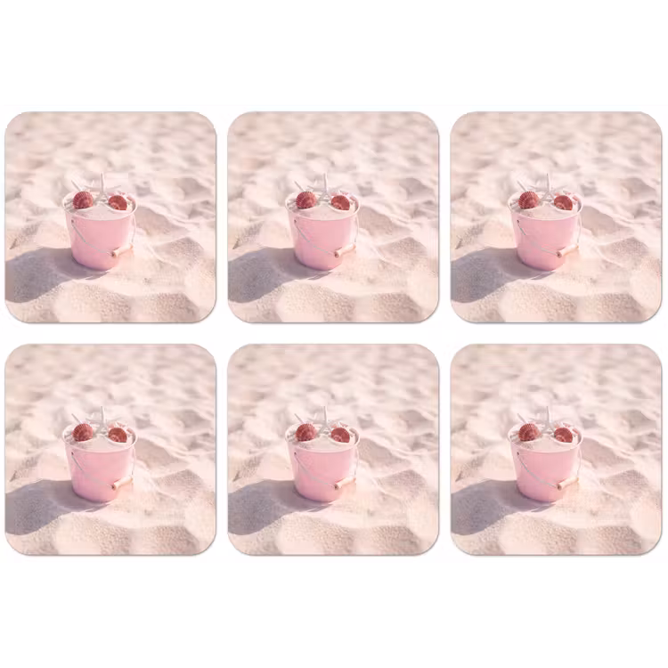 Strand - Schelpen - Zomer - Roze - Decoratie onderzetter kurk middel -zkaufland3dotto