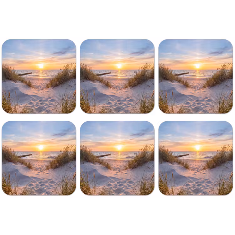 Strand - Zonsondergang - Natuur - Landschap onderzetter kurk middel -zkaufland3dotto