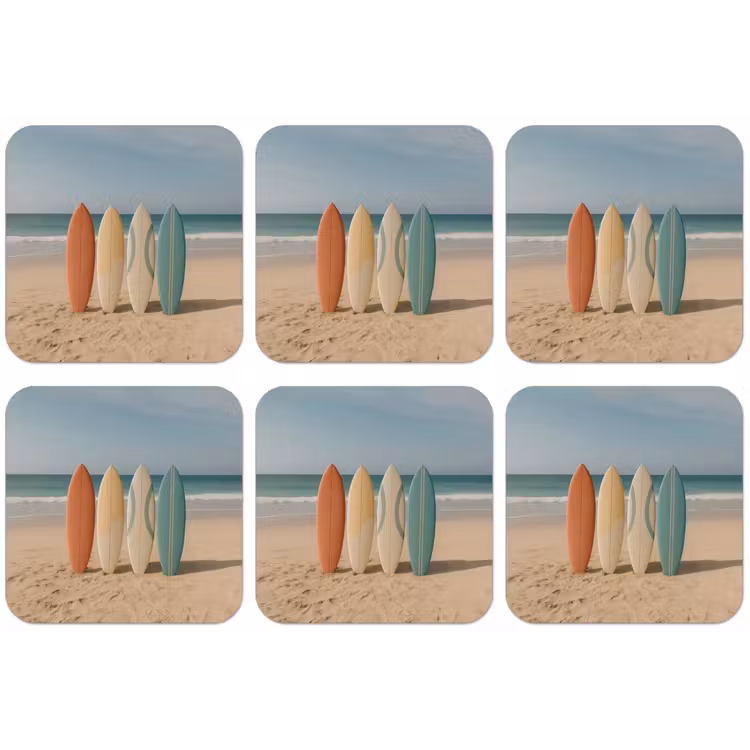 Strand - Surfbord - Pastel onderzetter kurk middel -zkaufland3dotto