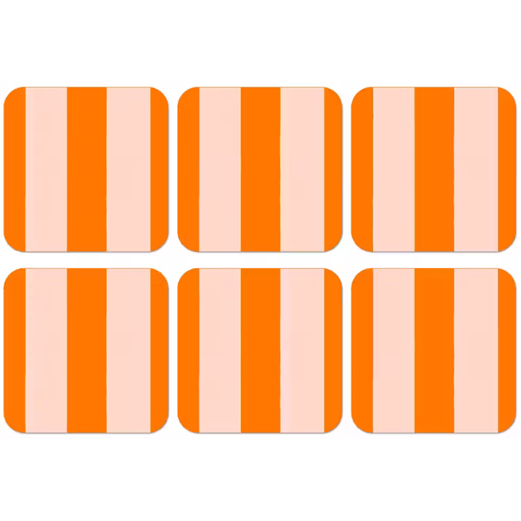 Strepen - Modern - Oranje onderzetter kurk middel 366 -zkaufland3dotto